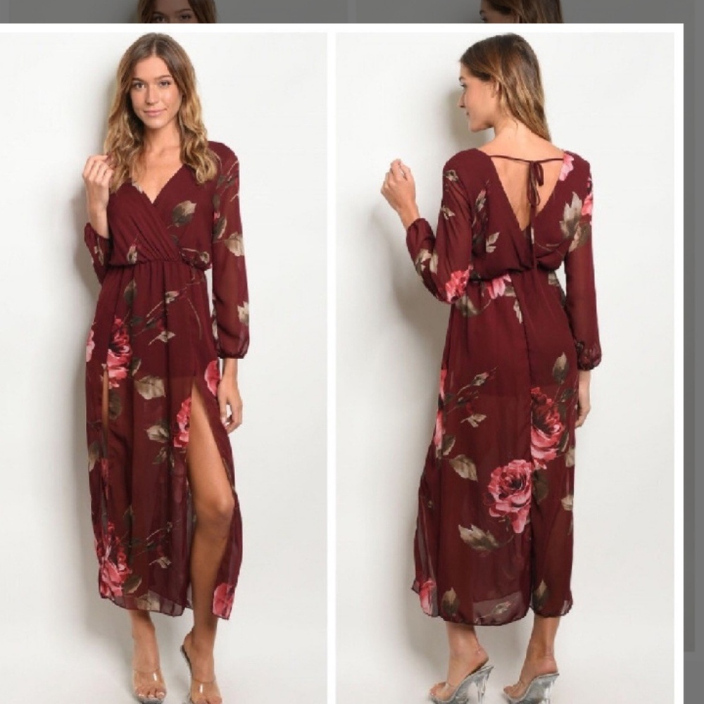 Floral long sleeve dress